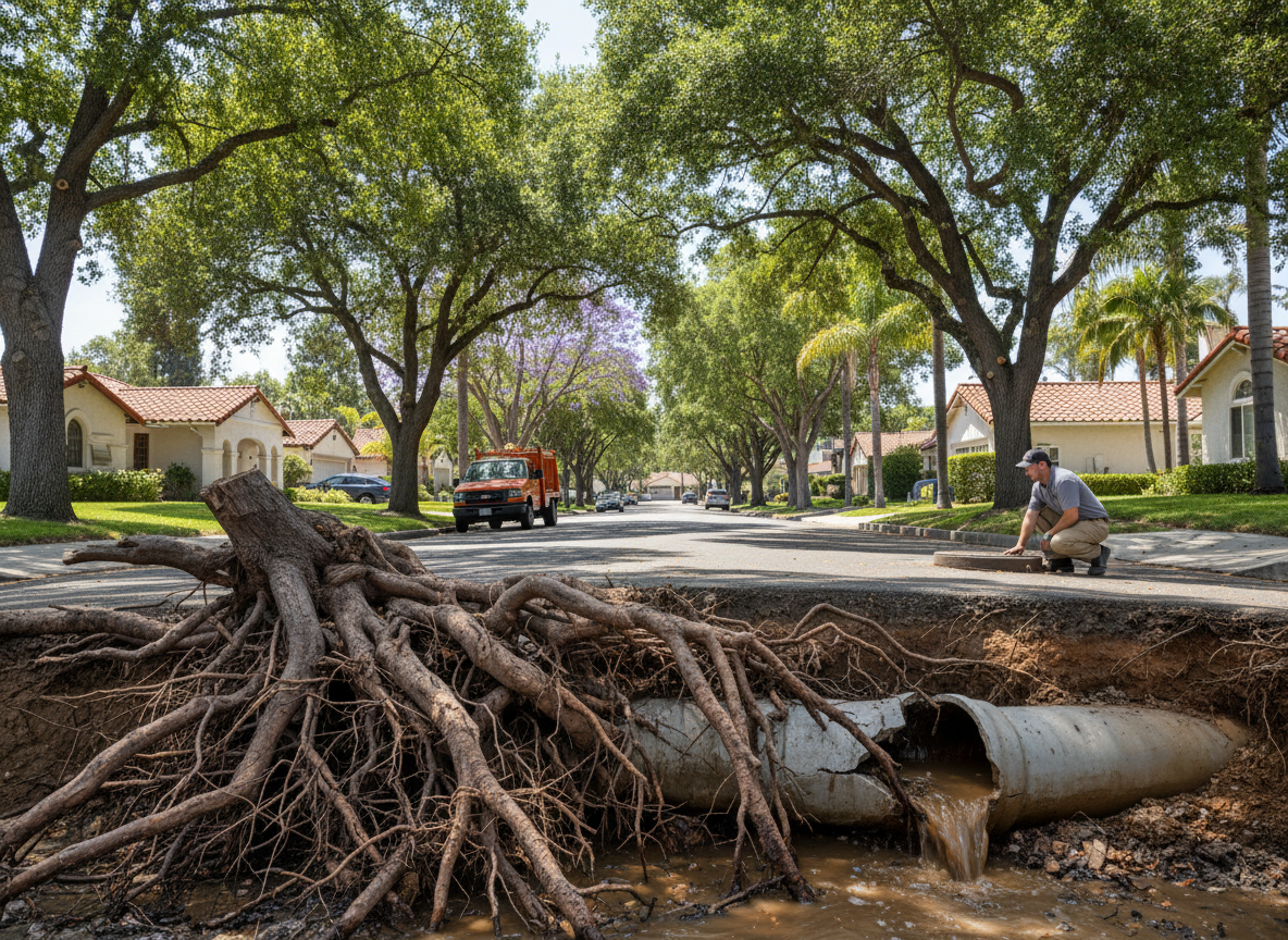 Tree Roots Blocking Sewer Lines in Glendora Neighborhoods